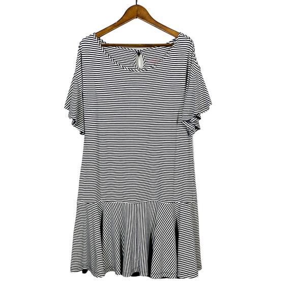 Vineyard Vines Knit Stripe Jersey Dress Short Sleeve Shift Loose Fit Sailor - M - Picture 1 of 4
